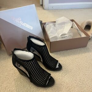 Fergalicious by Fergie Black Wedge Booties